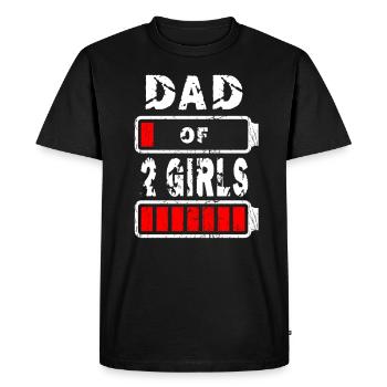 Papa de 2 filles - T-shirt Premium bio Homme - noir - Devant - Nico (187cm)