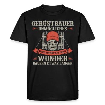 Gerüstbauer Gerüstbau | Gerüstbaumeister Geschenk - Männer Premium Bio T-Shirt - Schwarz - Vorne - Nico (187cm)