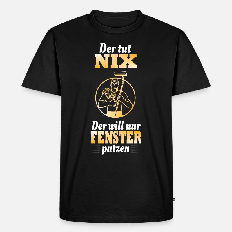 Fensterputzer - Männer Premium Bio T-Shirt - Schwarz