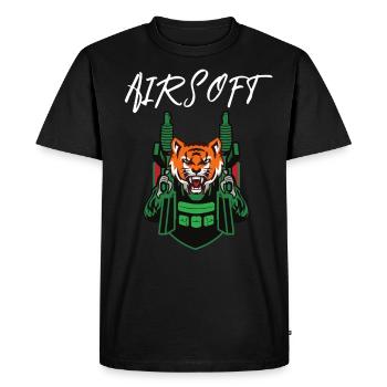 Airsoft / Softair / Softgun / AEG Airsoft Milsim - T-shirt Premium bio Homme - noir - Devant - Nico (187cm)