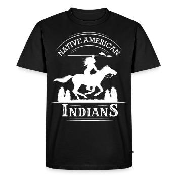 Native American Indians Indians Indians Guerrier Cheval - T-shirt Premium bio Homme - noir - Devant - Nico (187cm)
