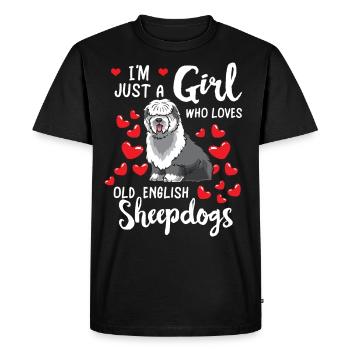 Old English Sheepdog Bobtail chien - T-shirt Premium bio Homme - noir - Devant - Nico (187cm)