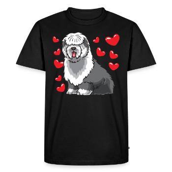 Old English Sheepdog Bobtail chien - T-shirt Premium bio Homme - noir - Devant - Nico (187cm)