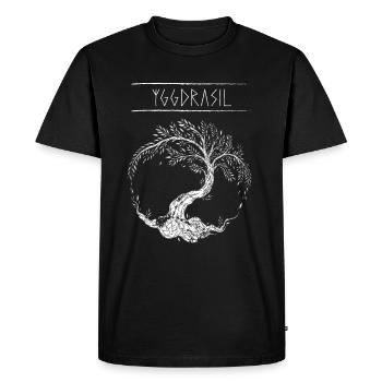 Yggdrasil Arbre de vie Vikings Valhalla Odin - T-shirt Premium bio Homme - noir - Devant - Nico (187cm)