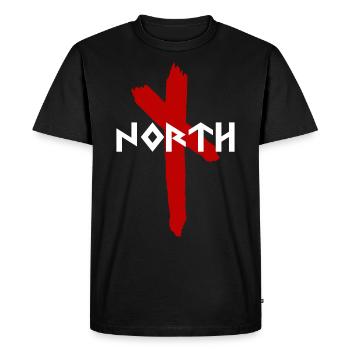 Rune NORTH Wikinger Vikings - Men's Premium Organic T-Shirt - black - Front - Nico (187cm)