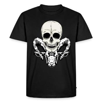 Horreur diable démon crânes Halloween - T-shirt Premium bio Homme - noir - Devant - Nico (187cm)
