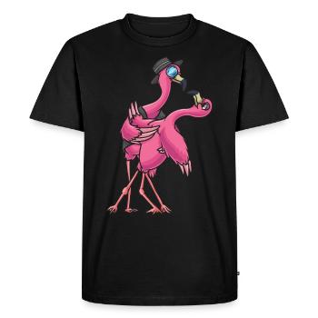 Flamenco dansant flamingo cadeau - T-shirt Premium bio Homme - noir - Devant - Nico (187cm)
