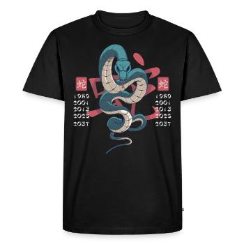 Année du serpent - T-shirt Premium bio Homme - noir - Devant - Nico (187cm)