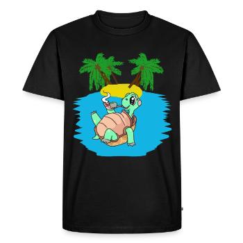 Tortue, Île, Jeune, Caraïbes, Mers du Sud, Été - T-shirt Premium bio Homme - noir - Devant - Nico (187cm)