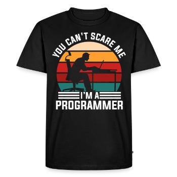 Programmer Retro - Men's Premium Organic T-Shirt - black - Front - Nico (187cm)
