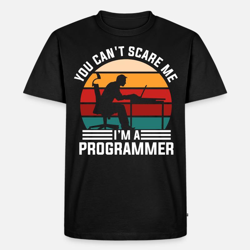 Programmierer Retro - Männer Premium Bio T-Shirt - Schwarz