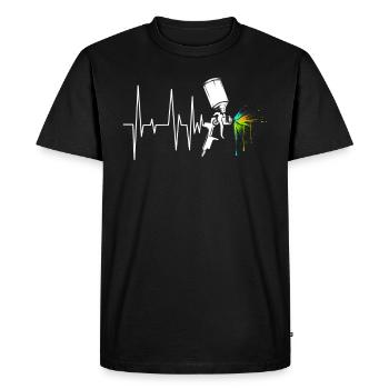 Laqueur & Autolackerer Battement de Coeur Heart Rate - T-shirt Premium bio Homme - noir - Devant - Nico (187cm)