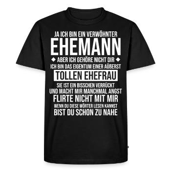 Verwöhnter Ehemann - Männer Premium Bio T-Shirt - Schwarz - Vorne - Nico (187cm)
