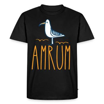 Amrum Möwe Moin mer des Wadden île - T-shirt Premium bio Homme - noir - Devant - Nico (187cm)