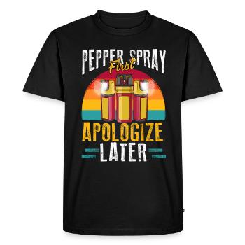 Pepper spray first, apologize later. Antisociale - T-shirt Premium bio Homme - noir - Devant - Nico (187cm)