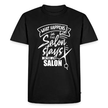 Hair Salon Hair Hair Salon Hairdresser Hairdresser Hairdresser - Men's Premium Organic T-Shirt - black - Front - Nico (187cm)