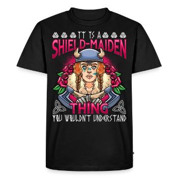 Schildmaid Viking Norse Mythology - Men's Premium Organic T-Shirt - black - Front - Nico (187cm)