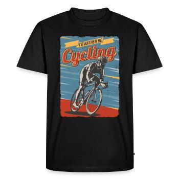 I'd rather be Cycling - Men's Premium Organic T-Shirt - black - Front - Nico (187cm)