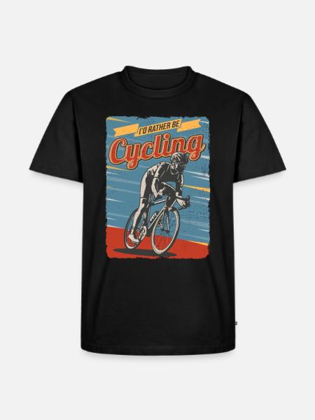 I'd rather be Cycling - Men's Premium Organic T-Shirt - black