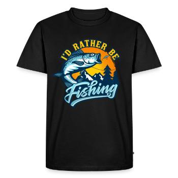I'd rather be Fishing - Men's Premium Organic T-Shirt - black - Front - Nico (187cm)