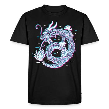 Japanese Dragon Vaporwave Aesthetic cadeau - T-shirt Premium bio Homme - noir - Devant - Nico (187cm)