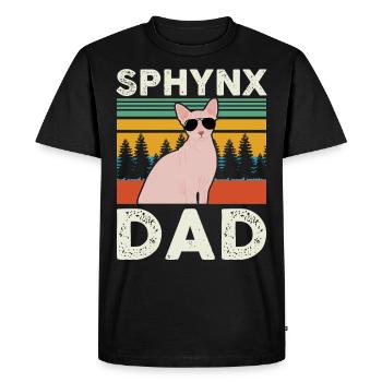 Sphynx Dad | Sphinx Cat Cat Owner Gift - Men's Premium Organic T-Shirt - black - Front - Nico (187cm)