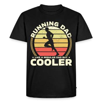 Running Dad Wie Normaler Dad, Aber Cooler - Männer Premium Bio T-Shirt - Schwarz - Vorne - Nico (187cm)