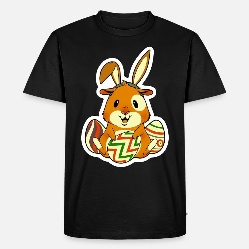 Guinea pig as Easter - Men's Premium Organic T-Shirt - black