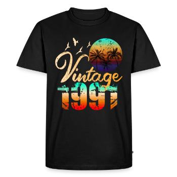 Retro Vintage 1991 - Men's Premium Organic T-Shirt - black - Front - Nico (187cm)