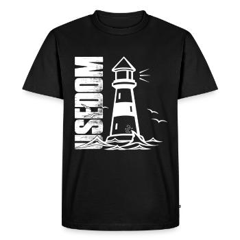 Usedom Phare Baltique Bassin de Poméranie - T-shirt Premium bio Homme - noir - Devant - Nico (187cm)