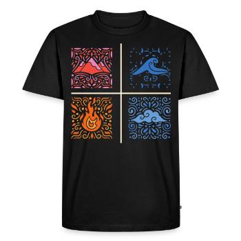 Quatre éléments - T-shirt Premium bio Homme - noir - Devant - Nico (187cm)