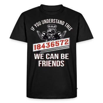 V8 Motor Car Fan Car Mechanic distressed - Men's Premium Organic T-Shirt - black - Front - Nico (187cm)