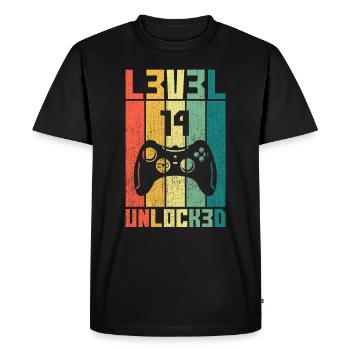 Level 14 Unlocked Gambler 14 Birthday Gift - Men's Premium Organic T-Shirt - black - Front - Nico (187cm)