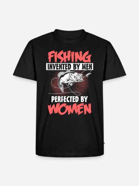Fliegenfischen Mädchen - Männer Premium Bio T-Shirt - Schwarz