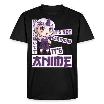 It's Not Cartoons It's Anime - Kawaii Anime Meme - Men's Premium Organic T-Shirt - black - Front - Nico (187cm)