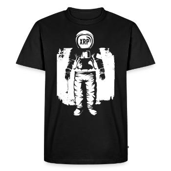 XRP Astronauter Ripple Crypto Cryptocurcy - Men's Premium Organic T-Shirt - black - Front - Nico (187cm)