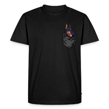 Pocket Doberman Amoureux de chien - T-shirt Premium bio Homme - noir - Devant - Nico (187cm)
