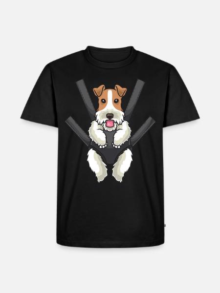 Foxterrier chien en pochette - T-shirt Premium bio Homme - noir