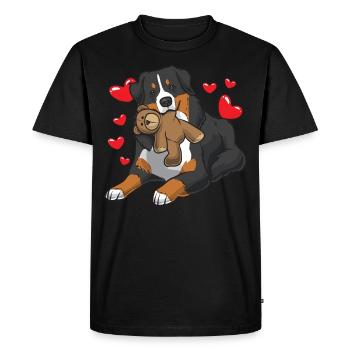Berner Sennenhund avec des cœurs - T-shirt Premium bio Homme - noir - Devant - Nico (187cm)
