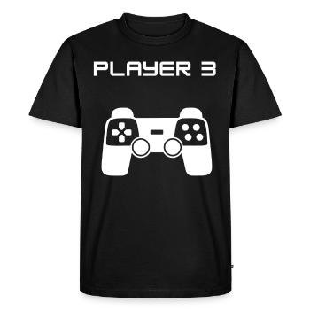 PartnerLook Gamer Player 3 Men's Father Son Shirt - Men's Premium Organic T-Shirt - black - Front - Nico (187cm)