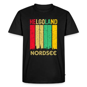 Helgoland Retro Mer du Nord Skyline île de Garçon - T-shirt Premium bio Homme - noir - Devant - Nico (187cm)