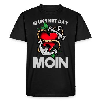 North German Sayings North Sea Gift - Men's Premium Organic T-Shirt - black - Front - Nico (187cm)