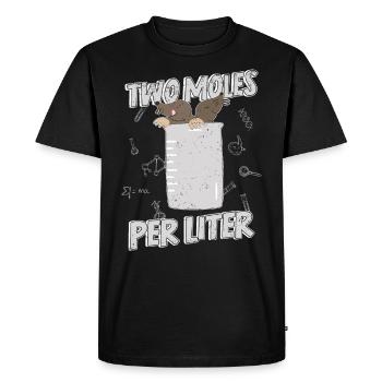 Mole Liter Chemist Laboratory Word joke Pun Chemistry - Men's Premium Organic T-Shirt - black - Front - Nico (187cm)