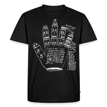 Guidonic Hand Music Theory - Men's Premium Organic T-Shirt - black - Front - Nico (187cm)