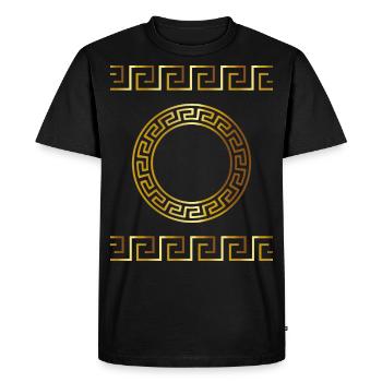Sparta Grecs Dessins Symboles Tribal Statue - T-shirt Premium bio Homme - noir - Devant - Nico (187cm)