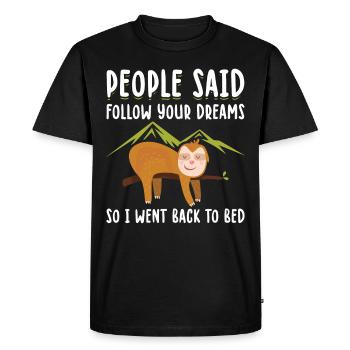 Paresseux matine de pyjama de dormeur - T-shirt Premium bio Homme - noir - Devant - Nico (187cm)
