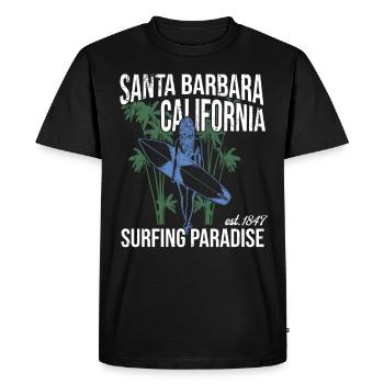 Santa Barbara California Surfer Girl - T-shirt Premium bio Homme - noir - Devant - Nico (187cm)