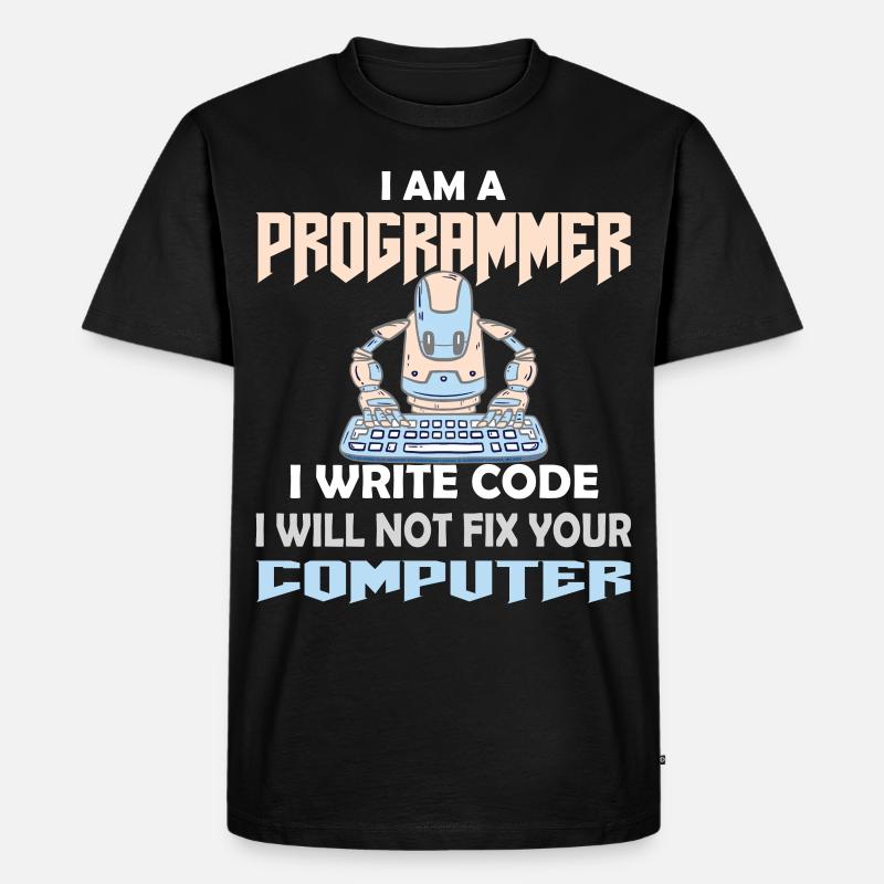 PROGRAMMER CODER HACKER - Men's Premium Organic T-Shirt - black