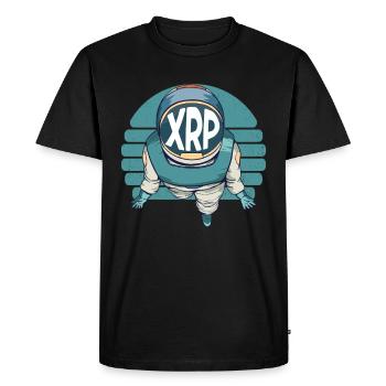XRP Astronauter Ripple Crypto Cryptocurcy - Men's Premium Organic T-Shirt - black - Front - Nico (187cm)