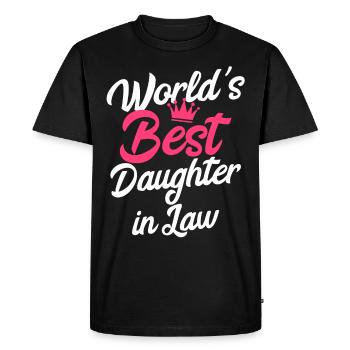 Belle-fille - T-shirt Premium bio Homme - noir - Devant - Nico (187cm)